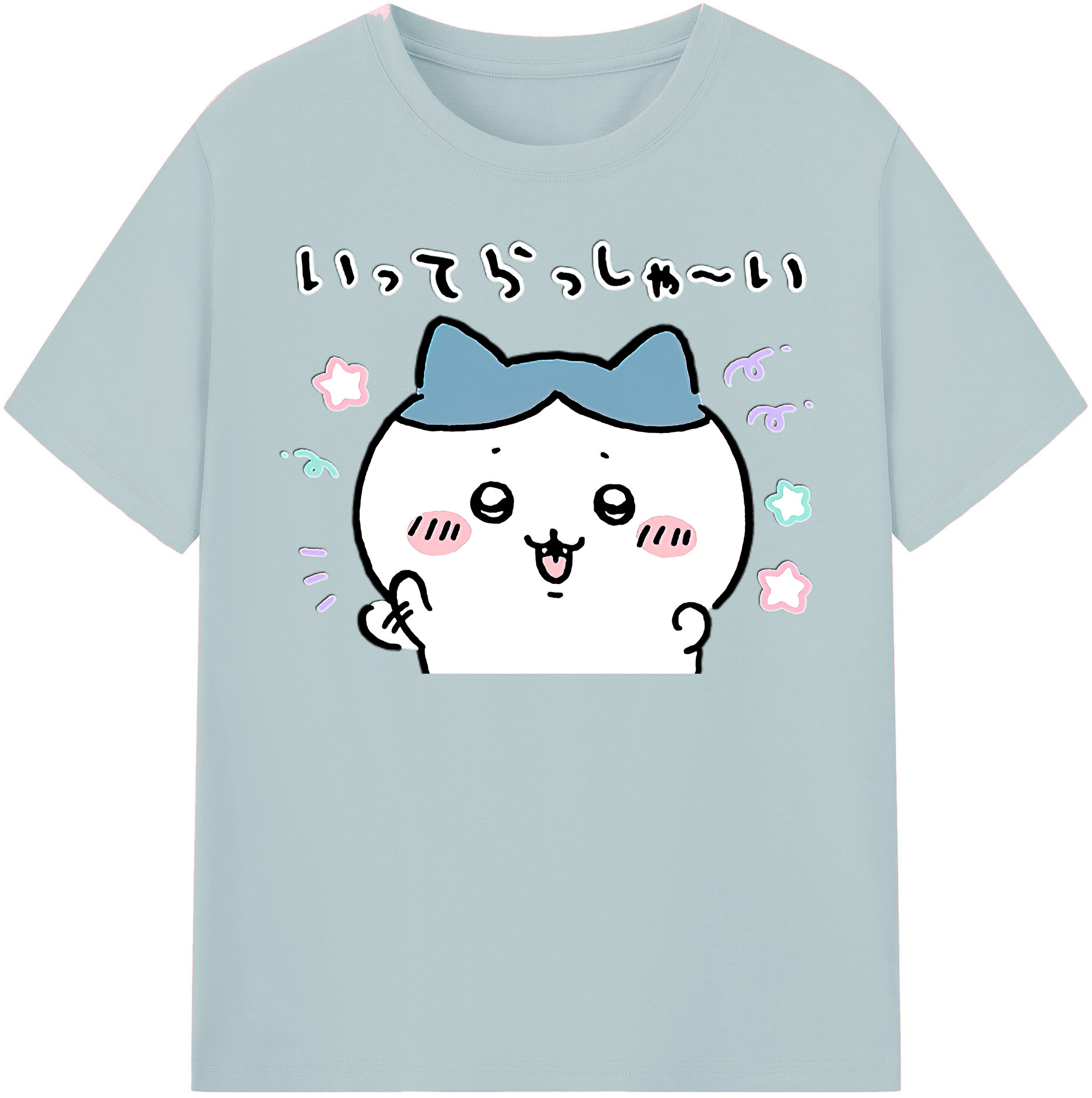 （画像用） ちいかわ ハチワレ Chii-kawa hachiware 綿100％半袖Tシャツ（フロントプリント）